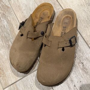 NAOT Brown Suede Clogs with Buckle Size 39